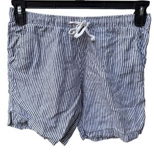 Alex Crane Mens S Bo Shorts Blue White Striped Linen Drawstring Elastic Waist